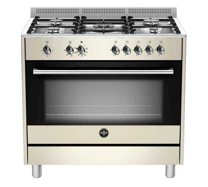 LA GERMANIA 90cm RUSTICA Freestanding Stove 5 Gas Burner Hob with Electric Oven Cream RUS95C61LDCRPr