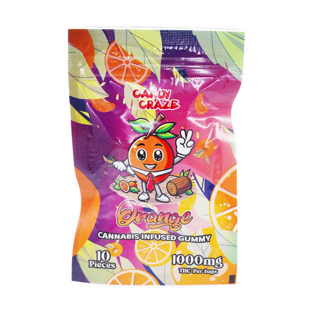 Candy Craze Edibles - Orange Gummy 1000mg THC - Low Price Bud
