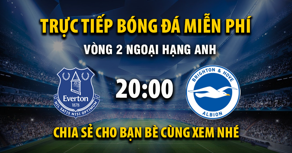 Link trực tiếp Everton vs Brighton 20:00, ngày 24/08 - Xoilac365.tv